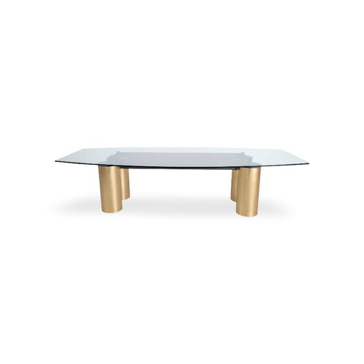 Dining table Tavolo Serenissimo Acerbis Vignelli Associates glass 3m