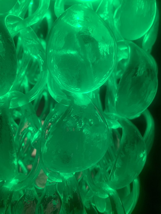 Vistosi Giogali Chandelier by Angelo Mangiarotti - 60 Drops - 12 Strands x 5 - 100cm Total - Murano 1970s – kroonluchters
