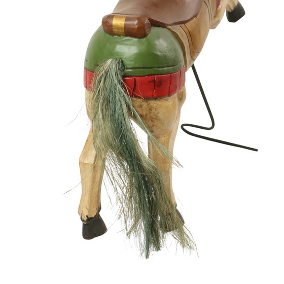 Image 1 of Cheval de carrousel vintage en bois