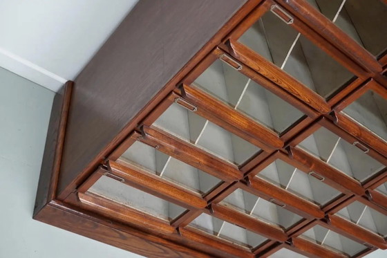 Image 1 of Vintage Dutch oak/mahogany haberdashery cabinet, 1930s