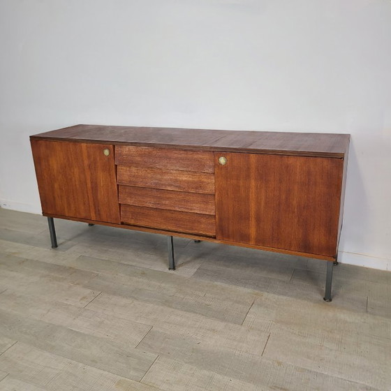 Image 1 of Credenza modernista in teak vintage degli anni '60 progettata da Louis Paolozzi
