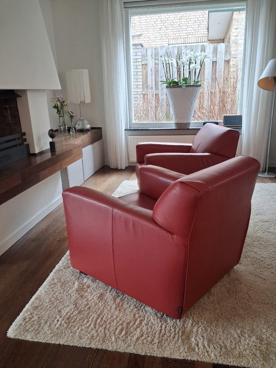 Image 1 of 2× Arketipo design fauteuil – Italiaans – leder