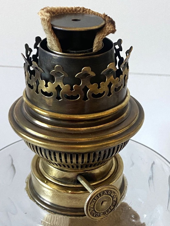 Image 1 of Lámpara de aceite francesa antigua, finales del siglo XIX, Jean Ristelhueber, París, bronce