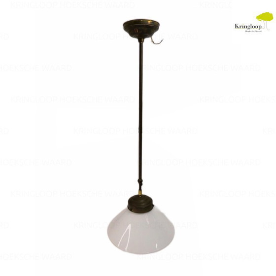 Image 1 of Antique old copper ceiling lamp on sliding rod