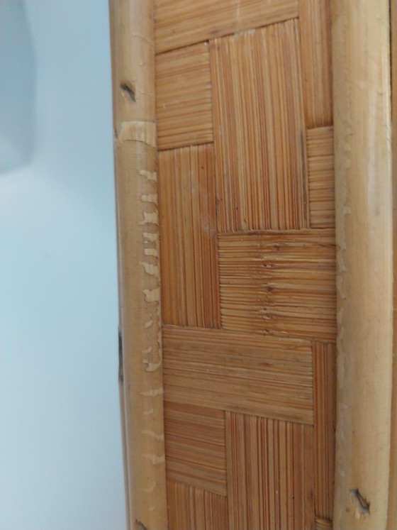 Image 1 of 1 specchio esagonale in rattan italiano degli anni '60, 45 cm