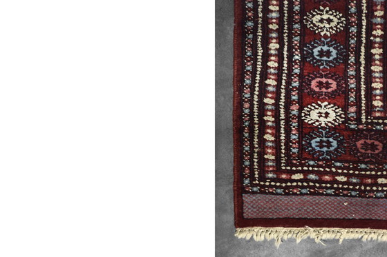 Image 1 of Tappeto orientale Bokhara rosso vintage tessuto a mano, anni '60