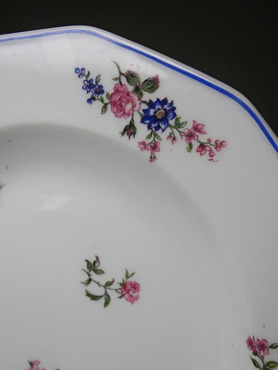 Image 1 of 4 piatti fondi in porcellana di Limoges Bernardaud con decoro floreale degli anni '20-'50