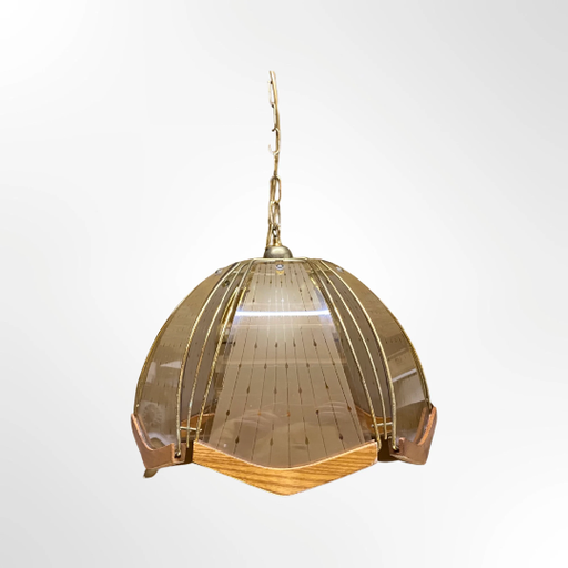 Pendentif vintage en bois de teck