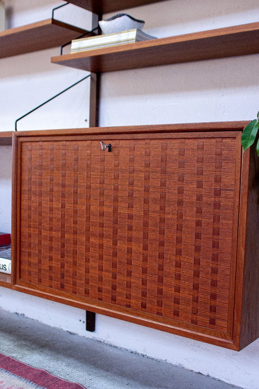 Poul Cadovius Cado Royal wandplank, plankensysteem, dressoir, vintage teakhout, Deens design, mid-century (photo 2 of 25)
