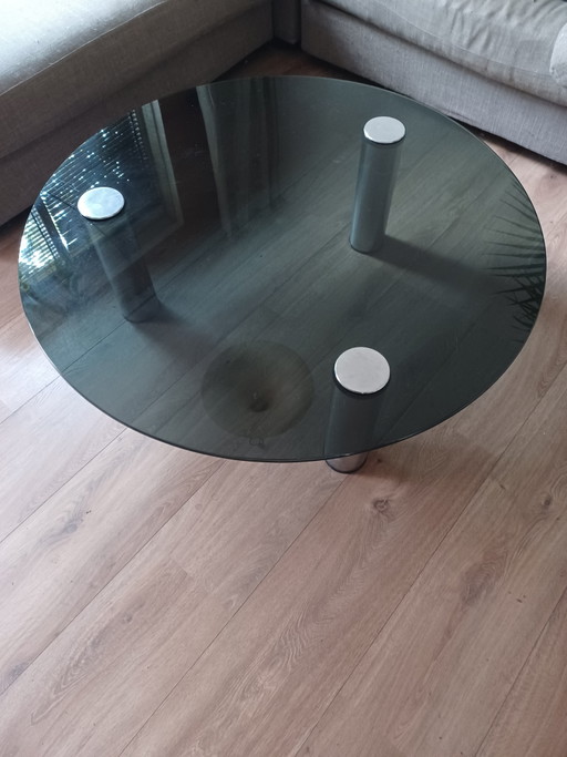 Table basse ronde Marcuso / Table de salon – salontafels, polished steel, Glass (photo 2 of 6)