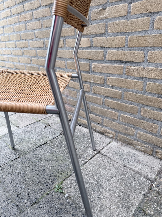 Martin Visser SE 05 | Vintage Design Stoel | Restauratieproject – Spectrum, Eetkamerstoelen, Chrome, Wicker (photo 9 of 10)