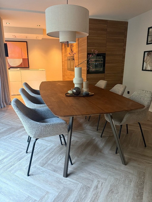 Table de salle à manger ovale danoise 265 x 115 cm