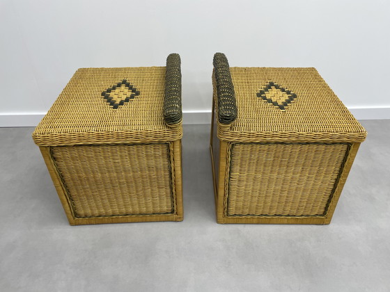 Image 1 of 2 comodini in vimini