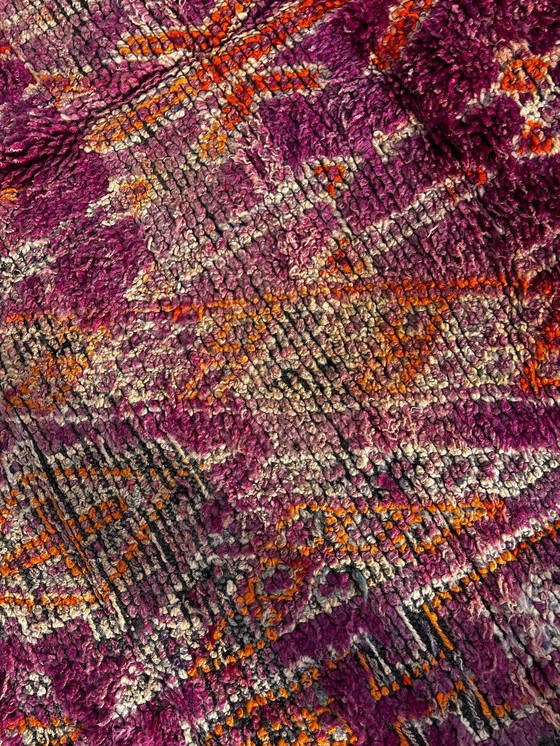 Image 1 of Zeldzaam vintage Marokkaans Boujad-tapijt 170x350 cm – Handgemaakt Berber wollen tapijt