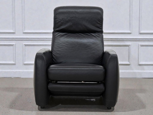 W. Schilling Ergoline – Lujoso sillón reclinable de cuero negro