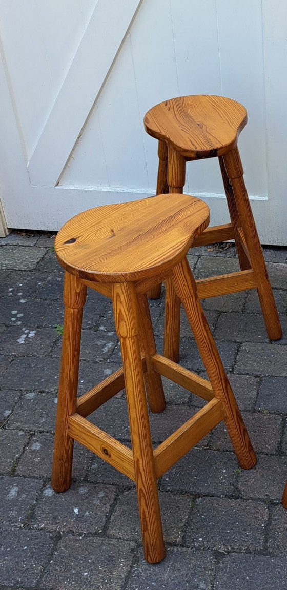 2x Rainier Daumiller Barstools, Rainer Daumiller, Wood, Brown (photo 2 of 6)