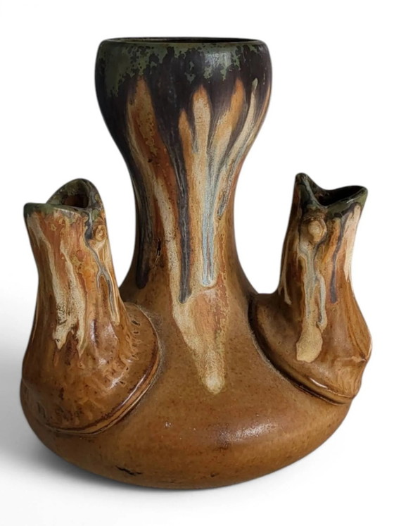 Stoneware vase signed by the tip Alfred Lebret ( ) – Porcelain, Art Deco (photo 6 of 8)