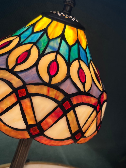 Buffet-Tischlampe (2) - Buntglas