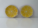 Set aus 2 Keramiktellern mit Orangenscheiben