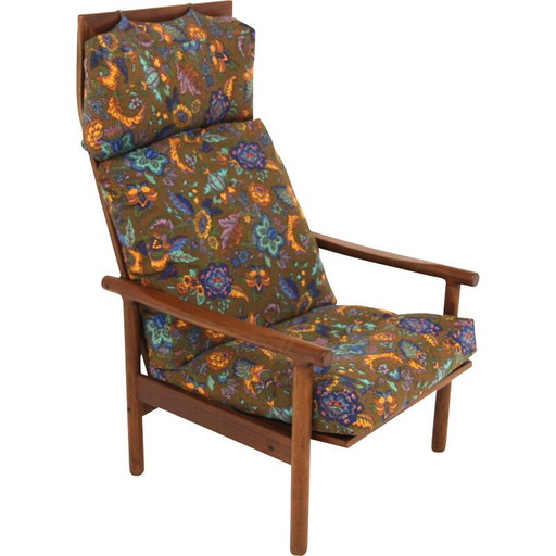 Vintage "Neapel" fauteuil in teakhout en kussen voor Möbel-Ikea, Zweden 1960