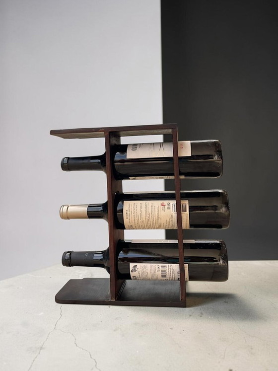 Range-bouteilles rustique en noyer massif pour 3 bouteilles, années 1960 – Bois (photo 2 of 11)