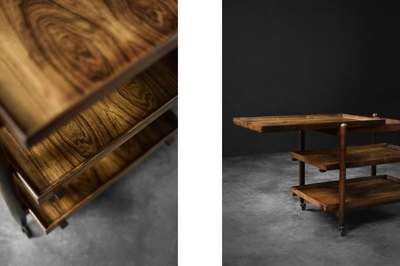 Image 1 of Chariot de service Ph23/2 en palissandre de Poul Hundevad, Mid Century Danish Modern, 1960s