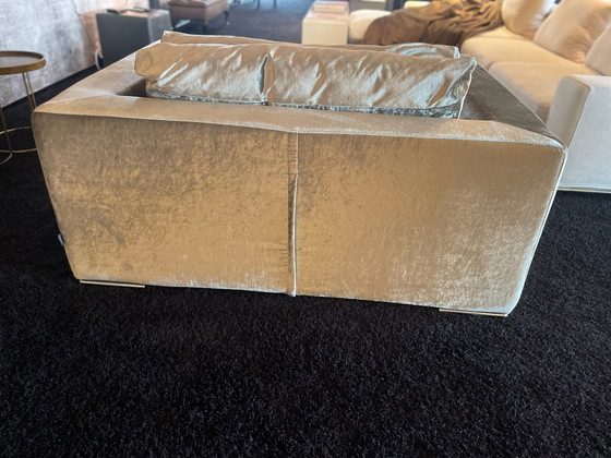 Loveseat, Livenzo, Métal, Velours, Crème (photo 2 sur 5)