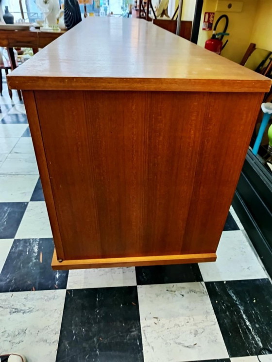 Image 1 of Teakhouten en leren dressoir van Malora, 1955