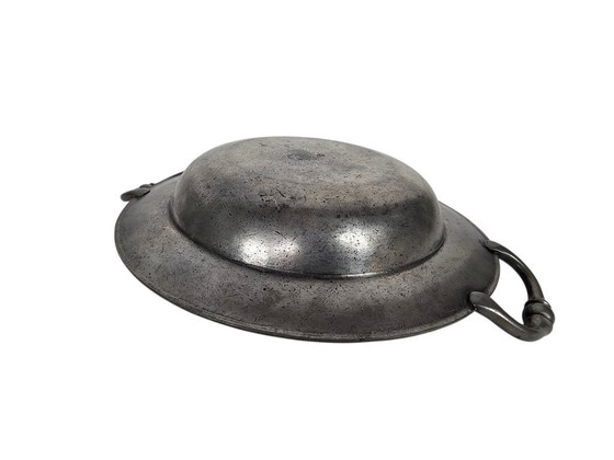 Image 1 of Plato de peltre - 'Porringer' - fuente para servir - contrastado - siglo XIX