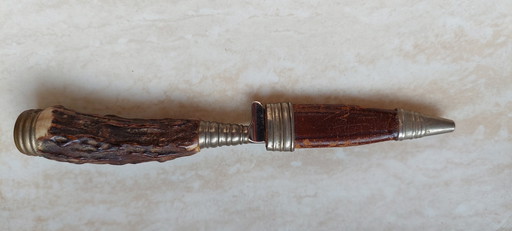 Vintage Tropon Jagdmesser mit Griff aus Hirschgeweih
