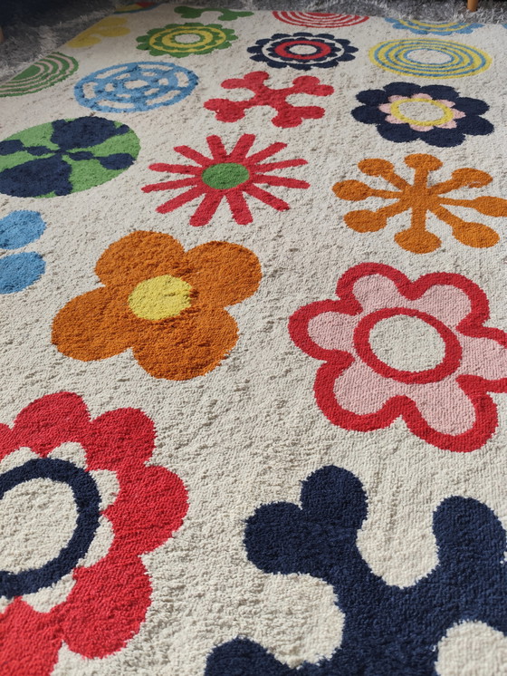 Image 1 of Tappeto vintage IKEA “Lusy Blom” – 133 × 195 cm – raro e colorato