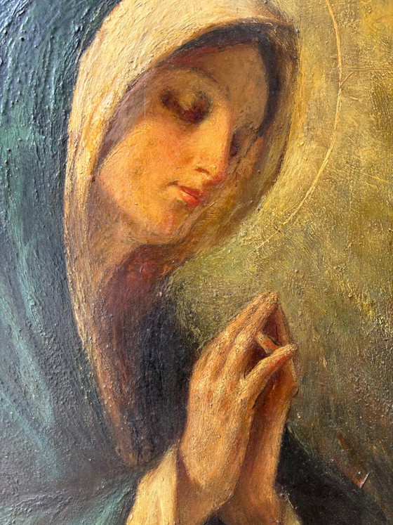 Peinture religieuse à l'huile sur toile du début du 20e siècle, Peintures et dessins (photo 3 sur 6)