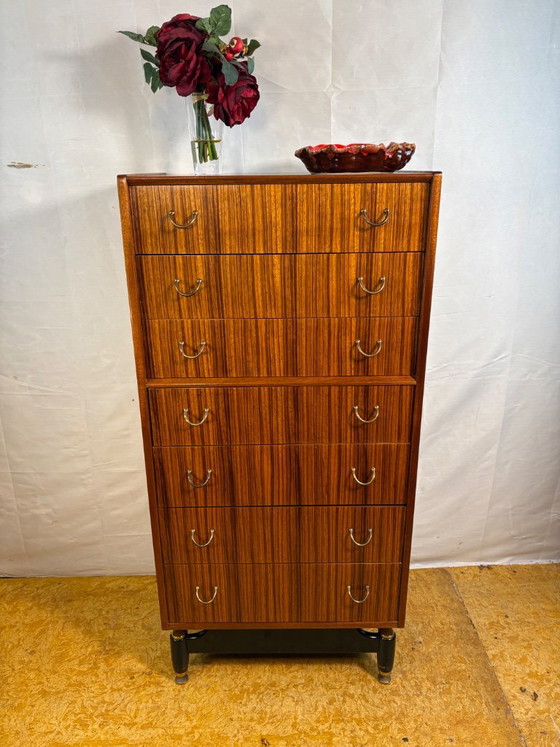 Vintage G-Plan Librenza Tola Bois Tallboy | Années 1950 | E. Gomme. Un superbe exemple de design britannique (photo 9 of 9)
