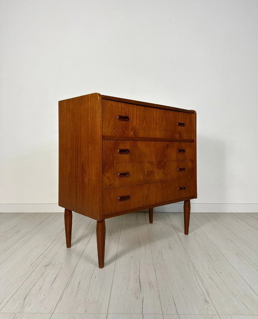 Vintage dänische Teakholzkommode mit Schminkspiegel, Mid-Century Modern Kommode, 1960er Jahre