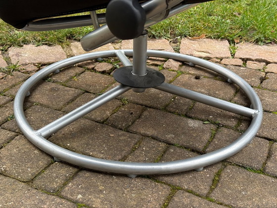 Image 1 of Vintage Ikea Malung armchair & footstool, 1999, cream white, 90s design