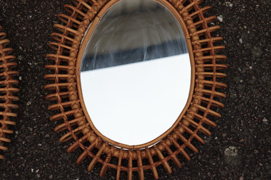 Image 1 of Coppia di specchi in rattan di Franco Albini, Italia