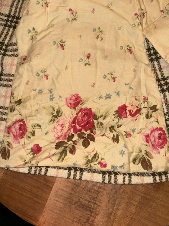 Burberry karierter Wollmantel mit zweireihiger Knopfleiste und floralem Futter – Größe 14Y / S – Geschenke (photo 7 of 9)