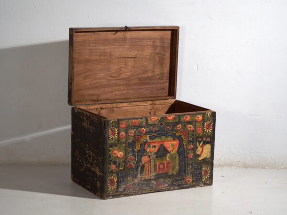 Antique painted Chinese trunk in pine wood – China, circa 1900 – Storage cabinet (photo 16 of 40)