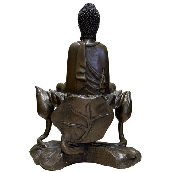 Buda de Bronce Macizo sobre Base de Loto – Principios del Siglo XX – Símbolo de Tranquilidad y Equilibrio (photo 6 of 10)