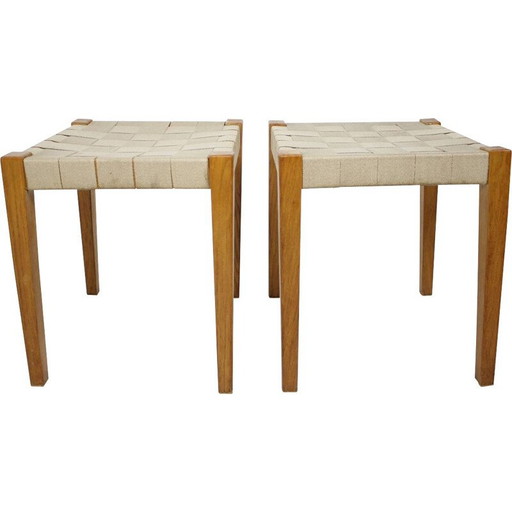 Pair of Mid-century Stools czechoslovakia 1950s