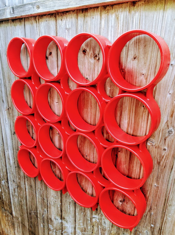 Image 1 of Space Age Wandpaneel Wandelement Wanddecoratie Rood