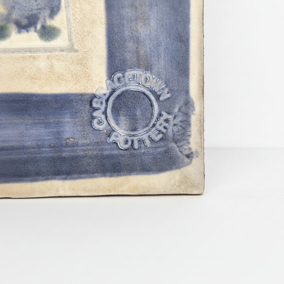 Image 1 of Piastrella da rivestimento in ceramica Cabbagetown Pottery – Design blu crema