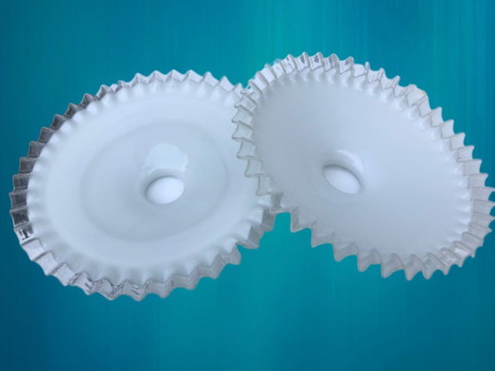 Image 1 of set van 2 antiek witte opalen voor hanglamp