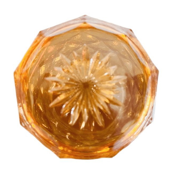 Image 1 of Portagioie in cristallo Art Déco da carnevale, arancione iridescente, anni '30