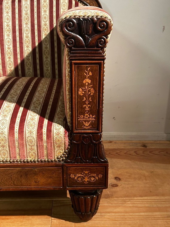 Image 1 of Wunderschönes Empire-Sofa mit Intarsien aus dem 19. Jahrhundert