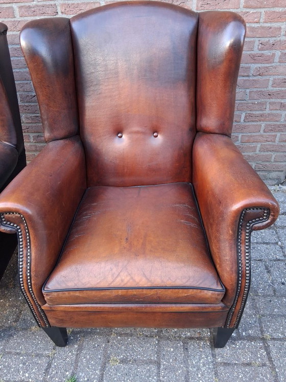 Twee oorfauteuils schapenleer – Wood (photo 6 of 6)