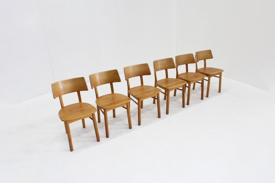 Image 1 of Ensemble de 6 chaises de salle à manger danoises vintage du milieu du siècle