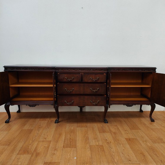 Image 1 of Vintage Chippendale dressoir buffetkast ladekast wandkast