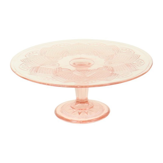 Image 1 of Vintage Roze Taartschaal Stermotief