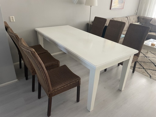 Beautiful rustic white table 200x90x80